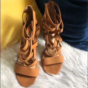 Breckelles Strappy Brown Heels